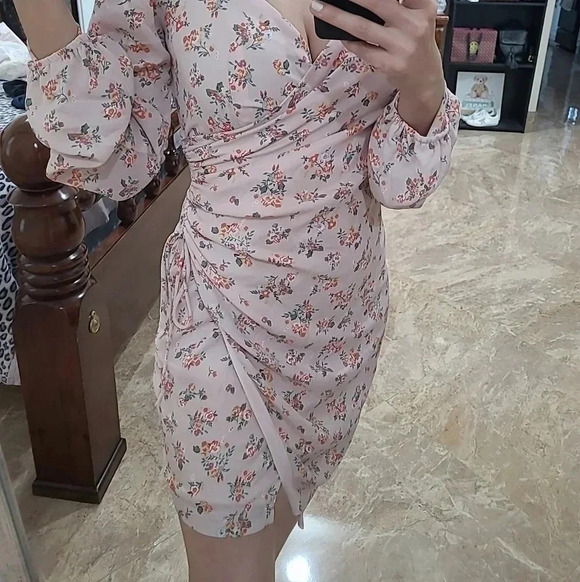 Altr'd State Floral Ruched Waist Side Tie Dress - Picture 14 of 15